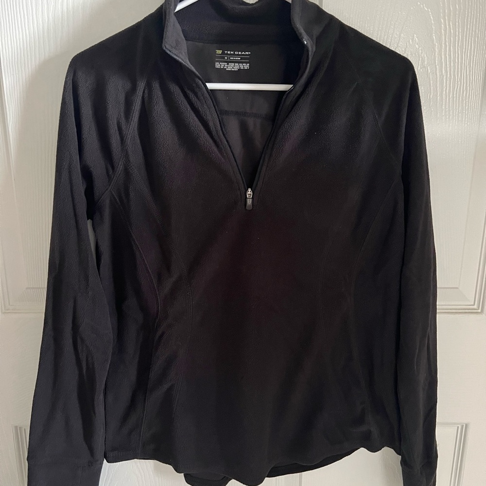 Black Tek Gear Fleece Quarter Zip Sweatshirt